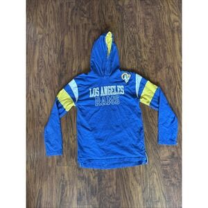 NFL Los Angeles Rams Youth Blue Hooded Thick long Sleeve Shirt 14-16